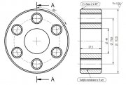 Sprzęgło 44x112,5x37,5 z tulejkami metalowymi