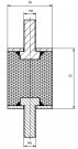 Amortyzator Ø 20 x 20 x M6