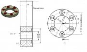 Sprzęgło 102x184x25 z tulejkami metalowymi